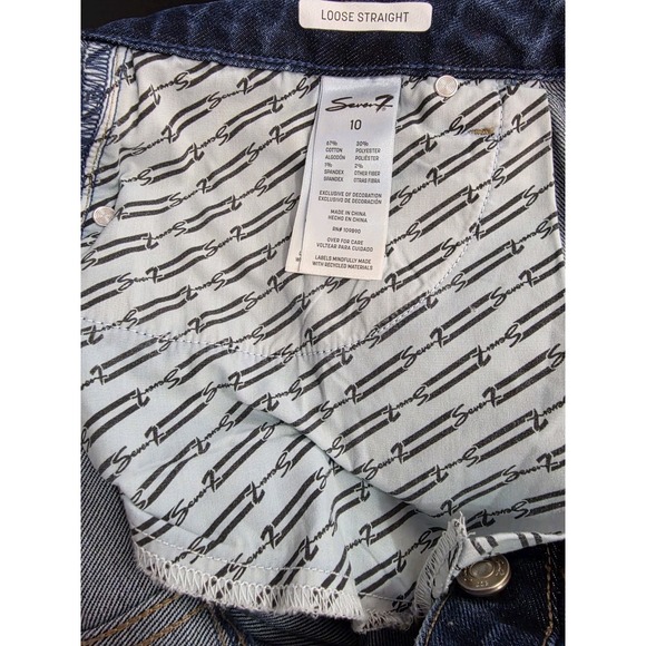 Seven7 Jeans Size 10 Loose Straight Mid Rise Denim Blue Jeans Pre-owned - Picture 12 of 16